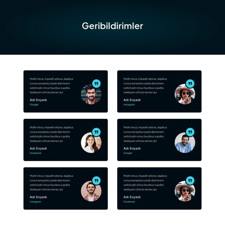 AI Robotik web sitesi Geribildirim sayfası görünümü