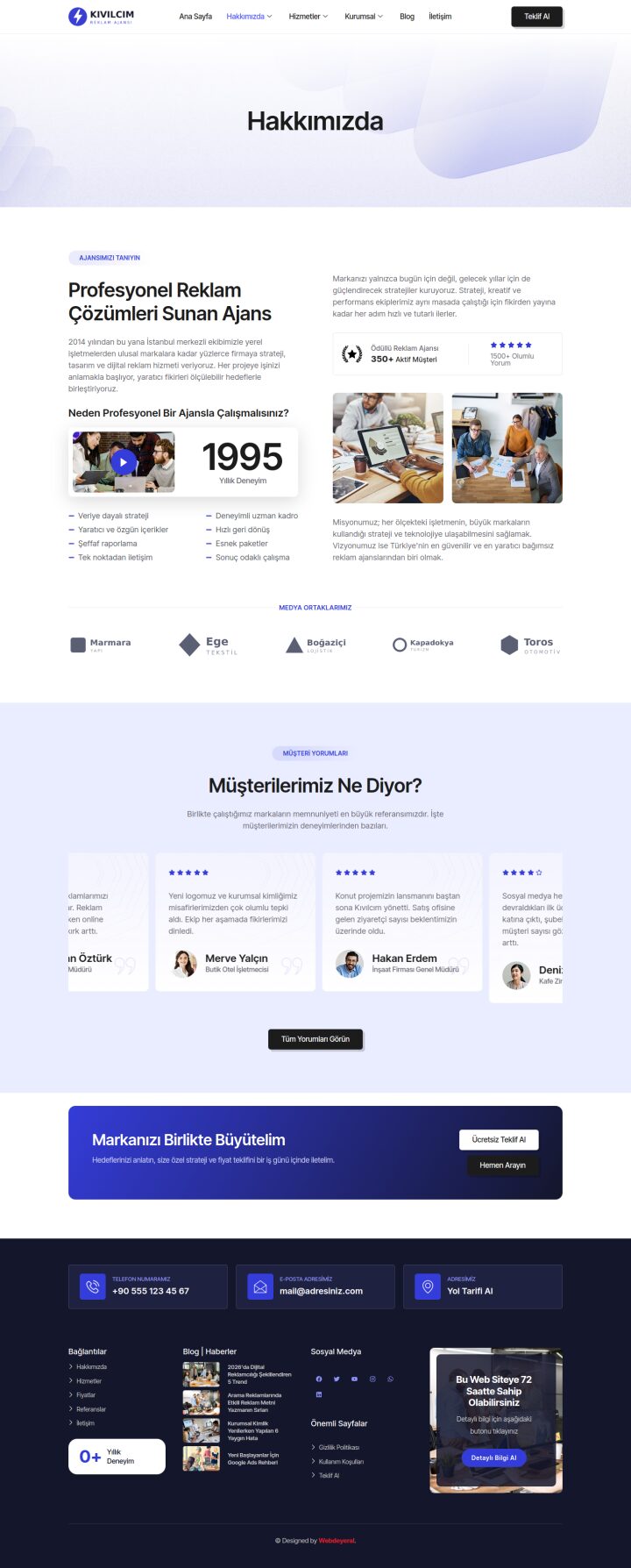 Reklam Ajansı Hakkımızda sayfası