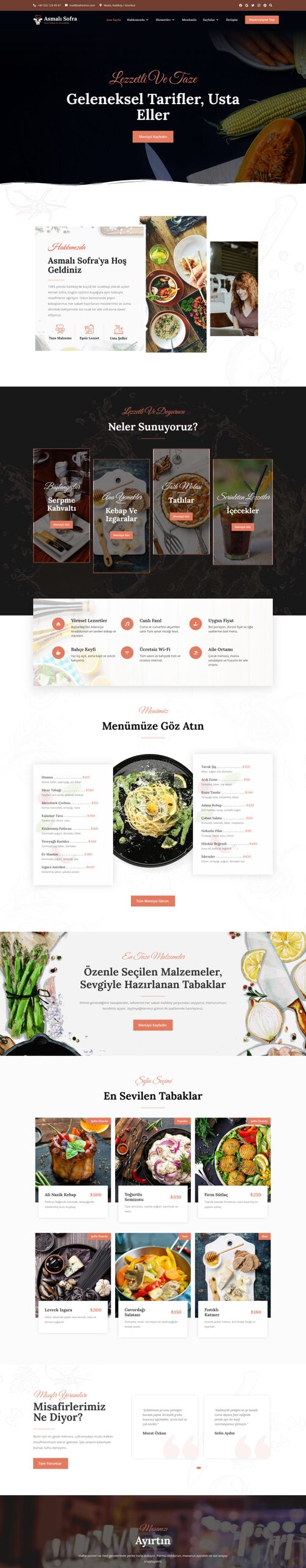 Restoran web sitesi tasarımı