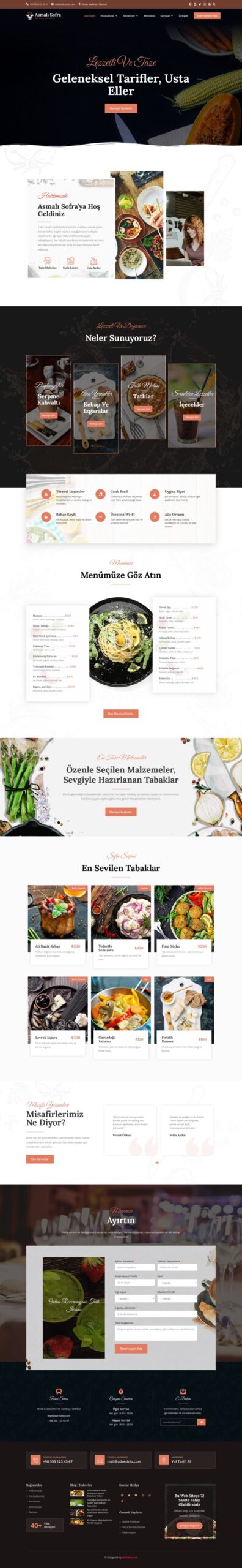 Restoran Anasayfa sayfası