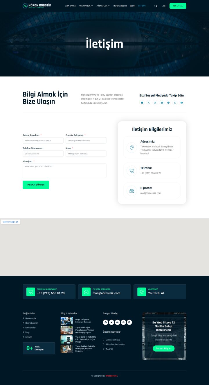 Robotik İletişim sayfası