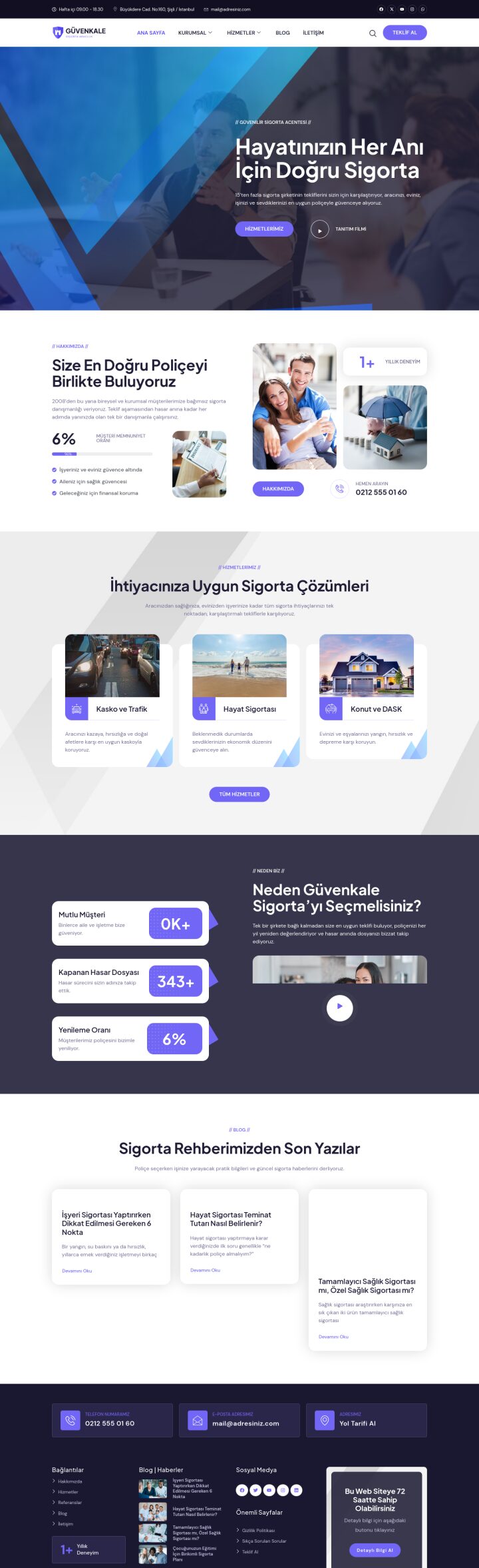Sigorta Acentesi Anasayfa sayfası