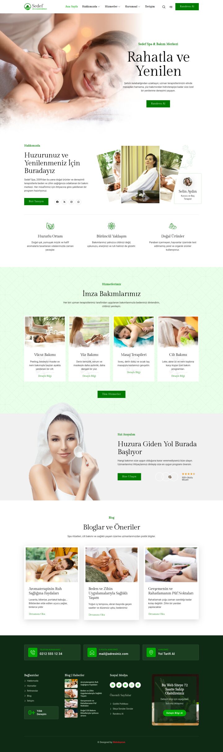 Spa Merkezi Anasayfa sayfası