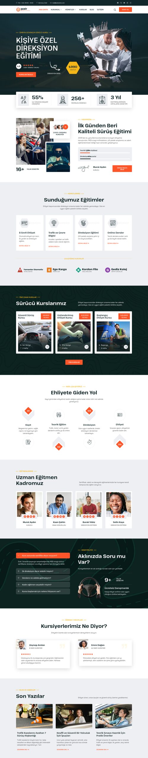 Sürücü Kursu web sitesi tasarımı