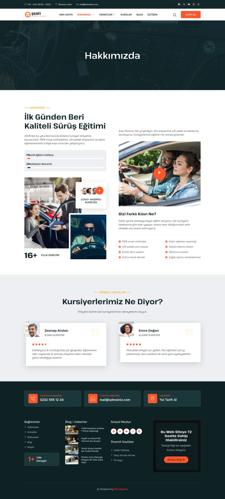 Sürücü Kursu Hakkımızda sayfası