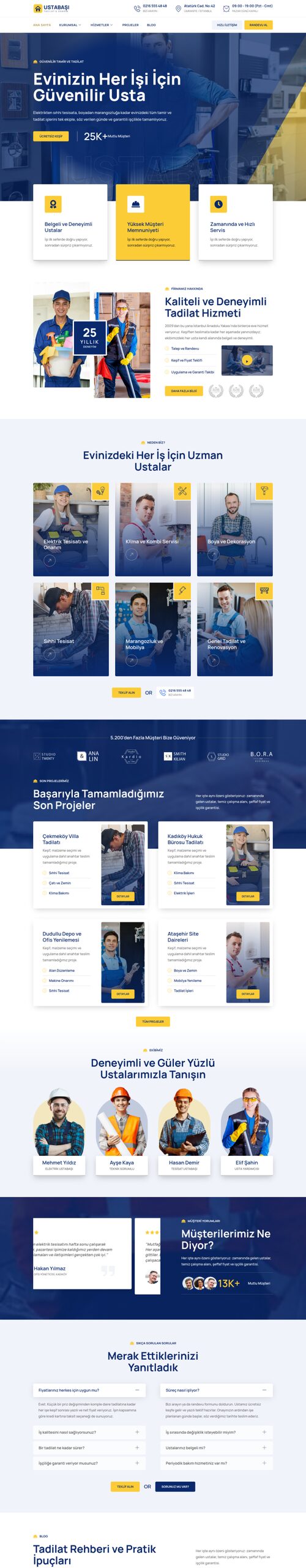 Tadilat web sitesi tasarımı