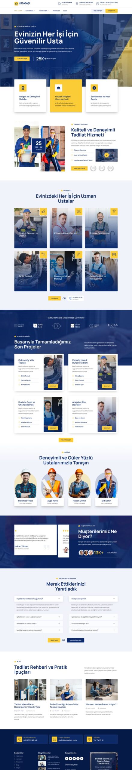 Tadilat Anasayfa sayfası