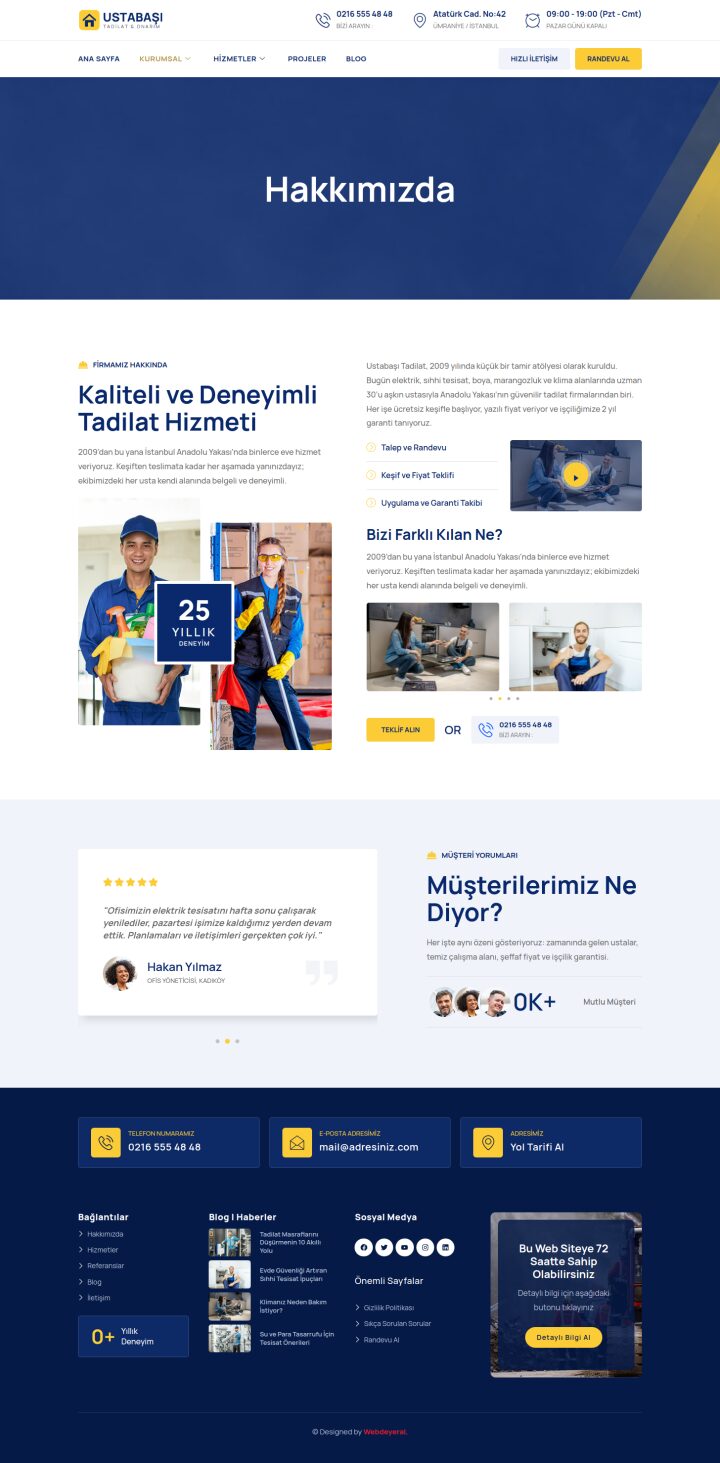 Tadilat Hakkımızda sayfası