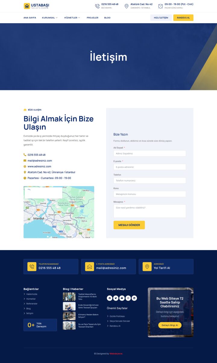 Tadilat İletişim sayfası
