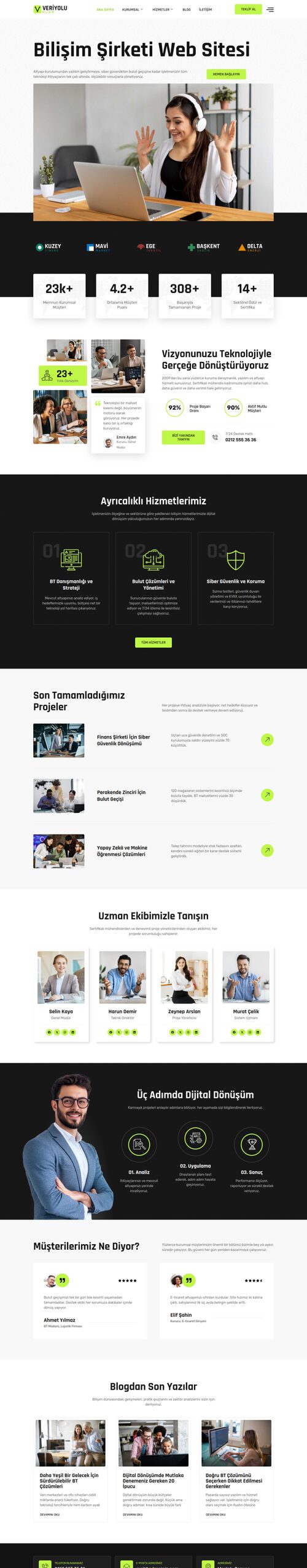 Teknoloji web sitesi tasarımı