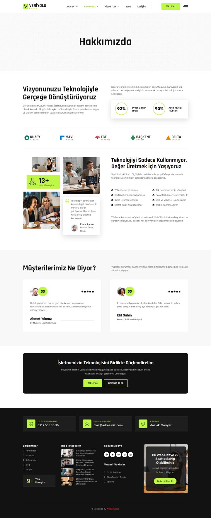 Teknoloji Hakkımızda sayfası