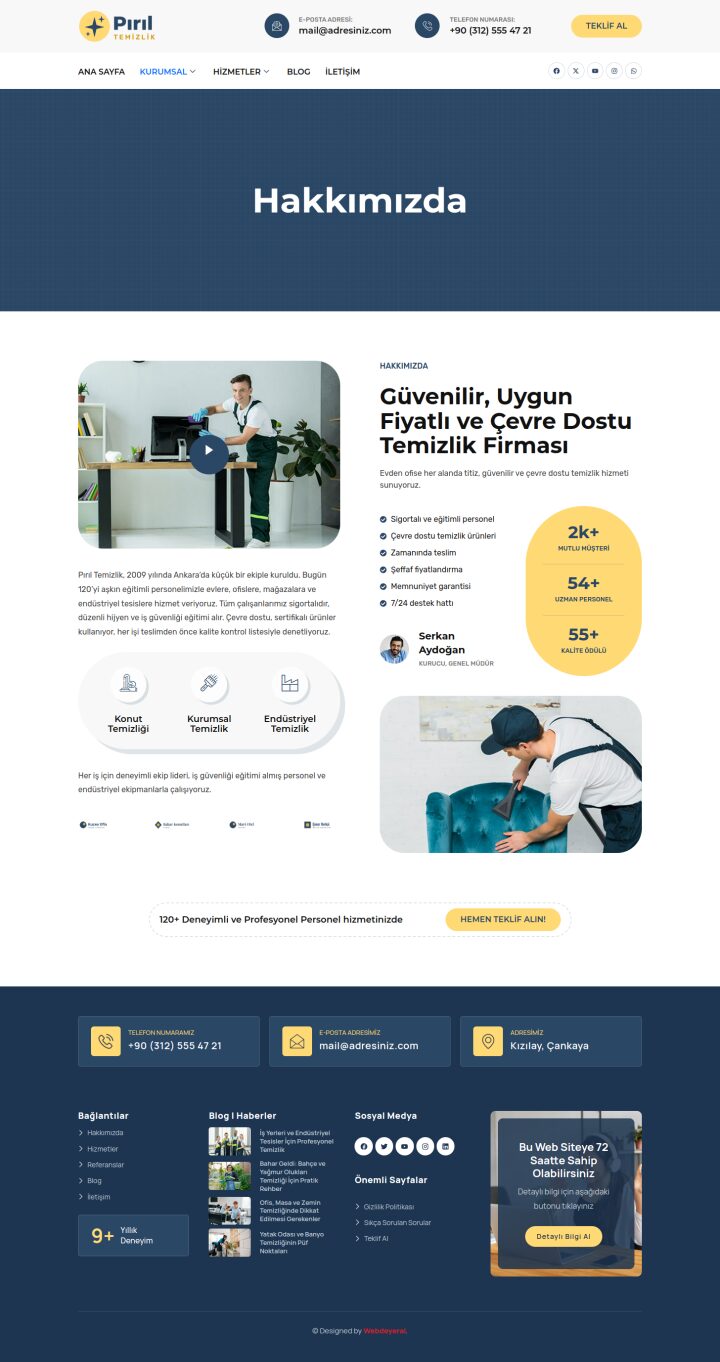 Temizlik Şirketi Hakkımızda sayfası