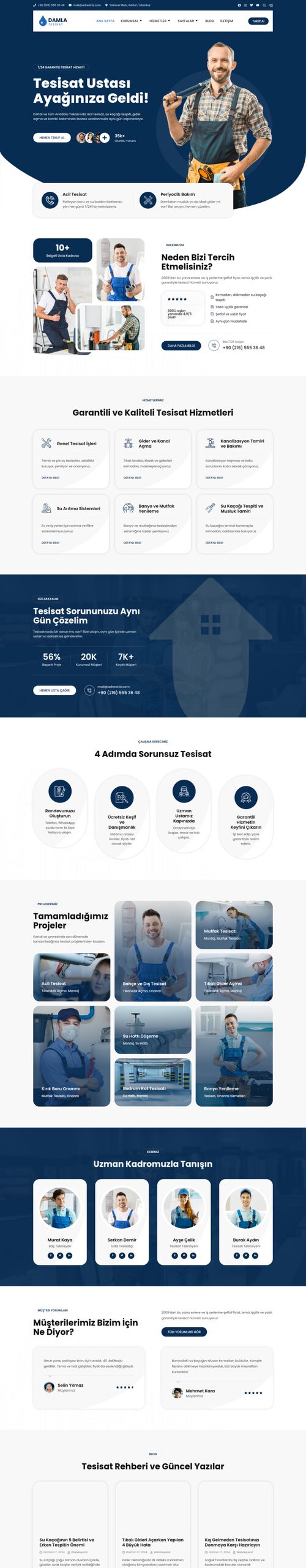 Tesisatçı web sitesi tasarımı