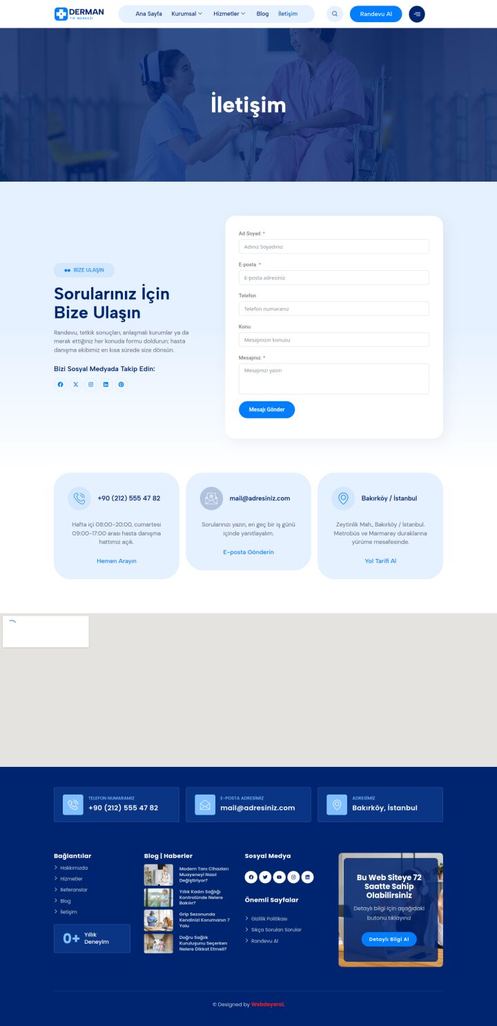 Poliklinik İletişim sayfası