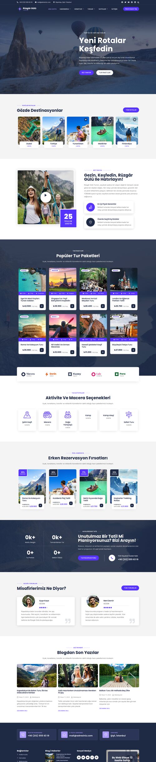 Tur Şirketi web sitesi tasarımı