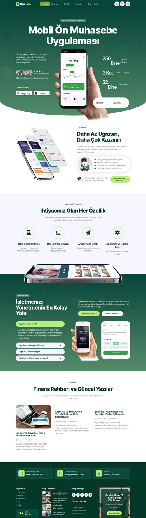 Uygulama Vitrini web sitesi tasarımı