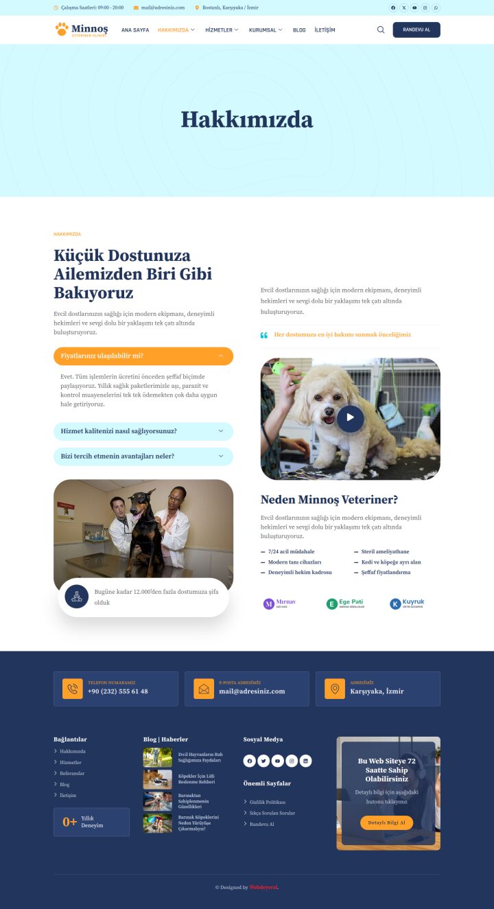 Veteriner Hakkımızda sayfası