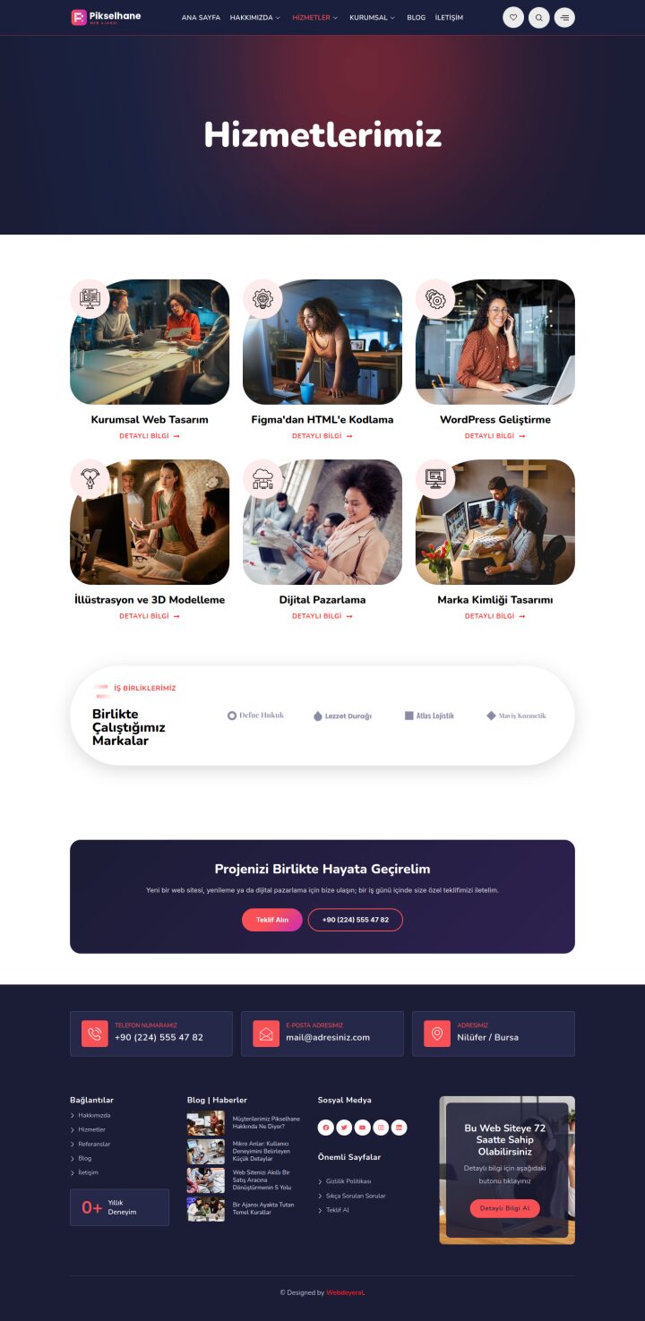 Web Ajansı Hizmetler sayfası