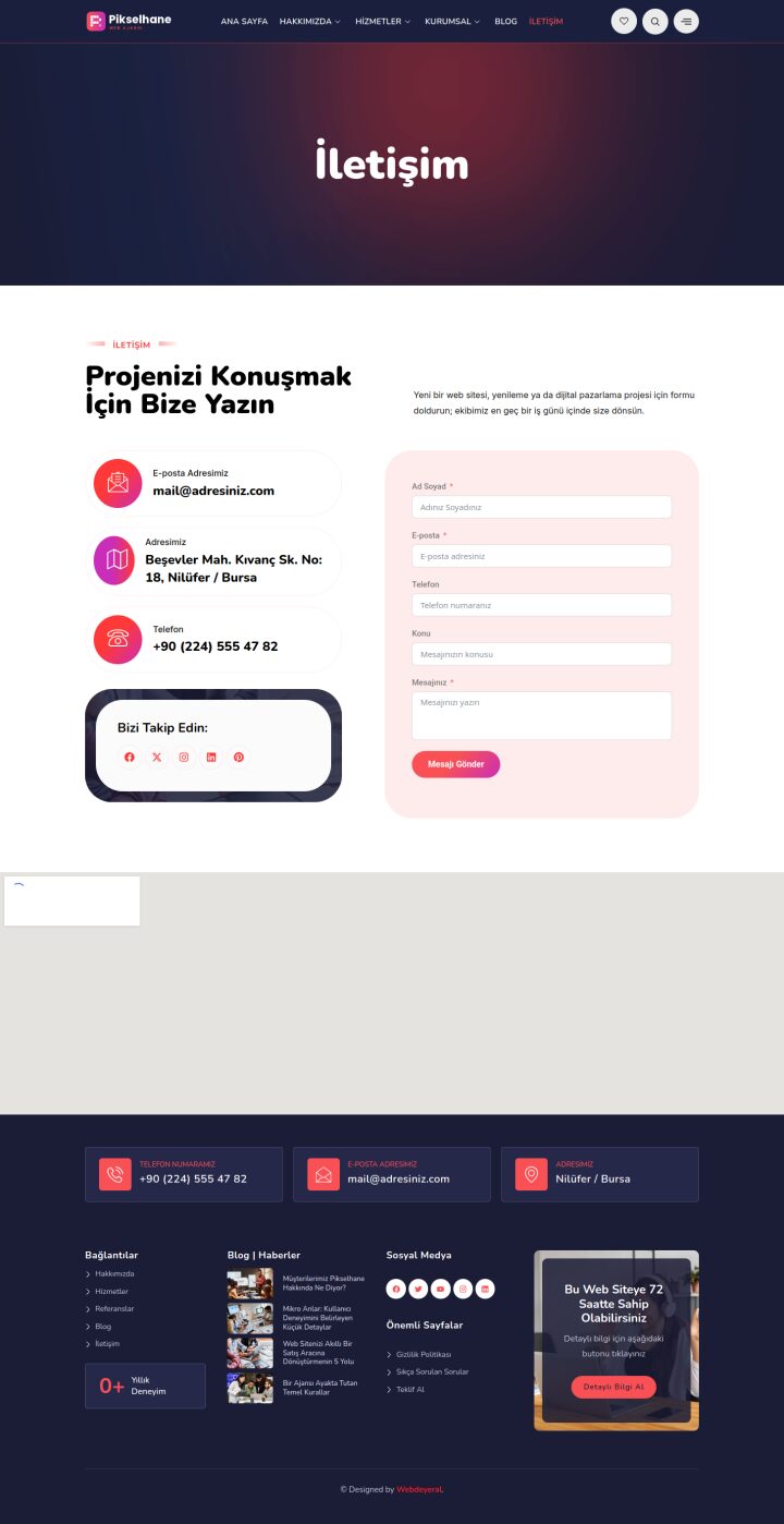 Web Ajansı İletişim sayfası