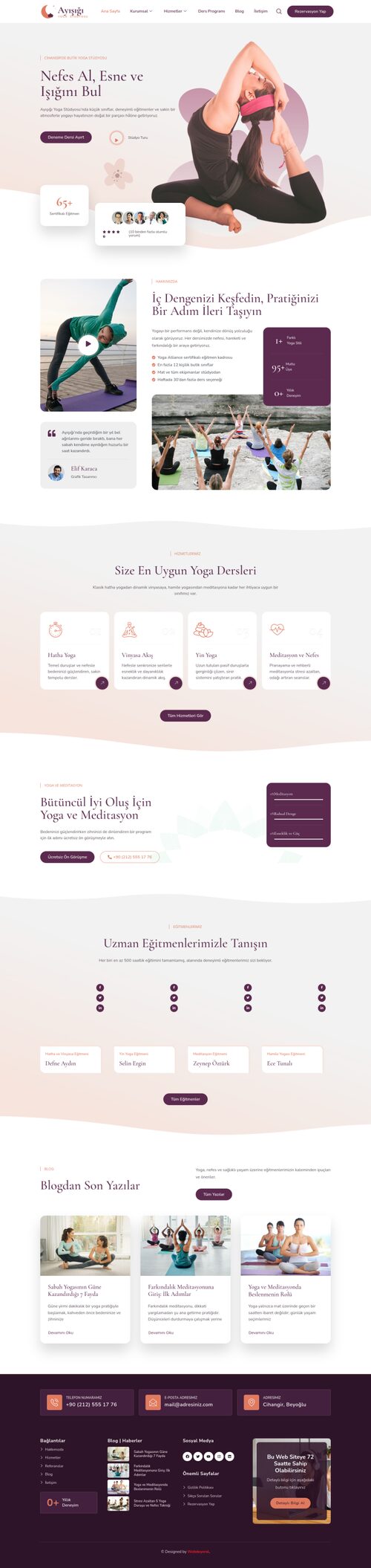 Yoga web sitesi tasarımı