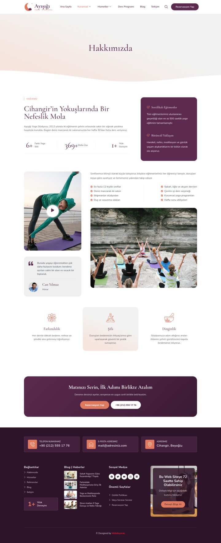 Yoga Hakkımızda sayfası