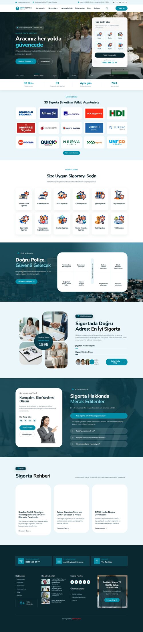 En İyi Sigorta web sitesi tasarımı