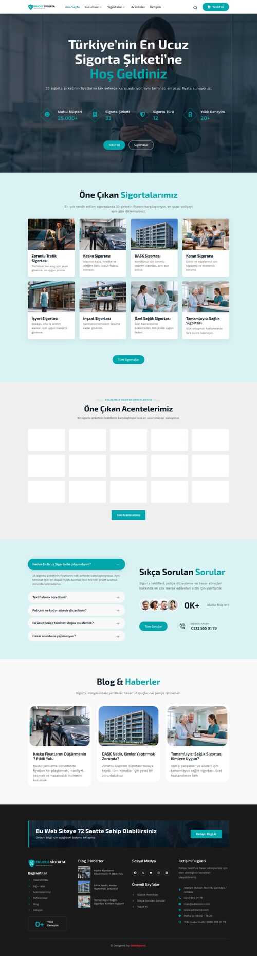 En Ucuz Sigorta web sitesi tasarımı