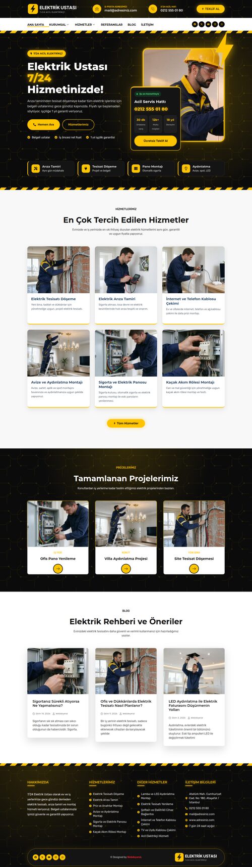 Elektrik Ustası web sitesi tasarımı