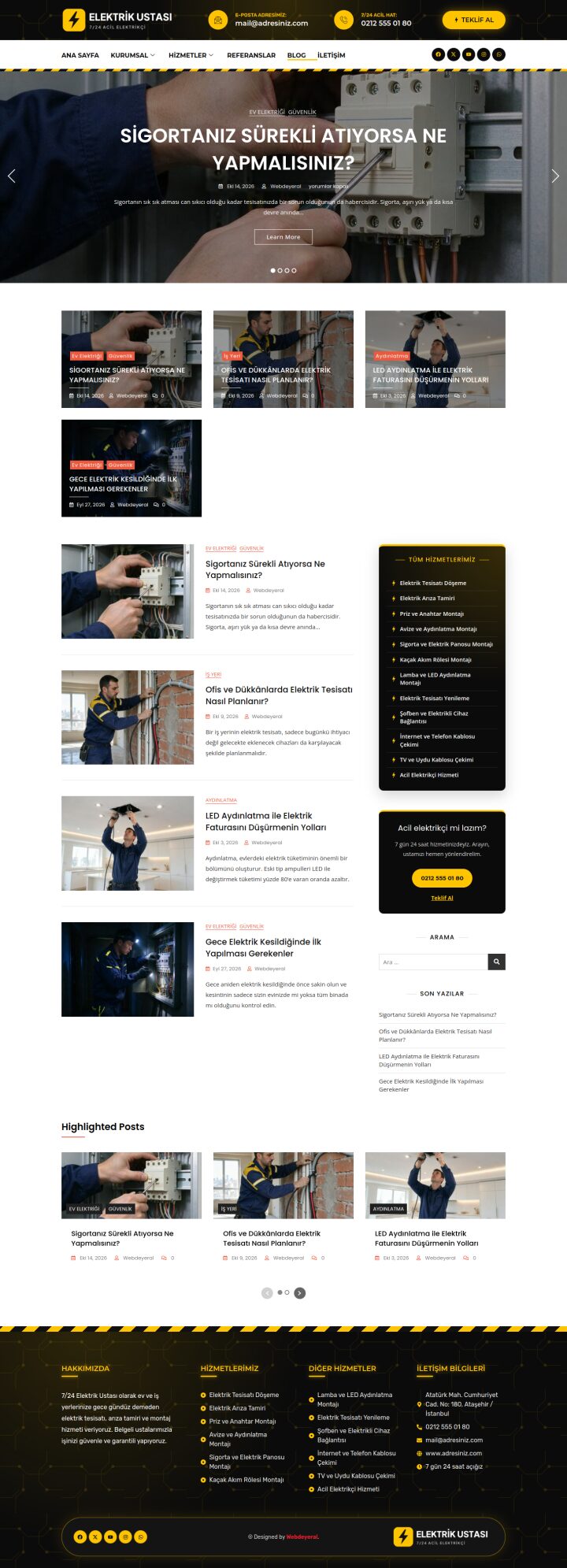Elektrik Ustası Blog sayfası