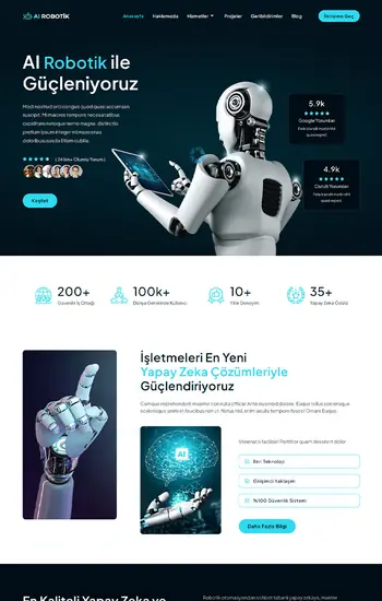 AI Robotik hazır web sitesi tasarımı