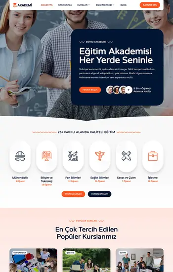 Akademi hazır web sitesi tasarımı