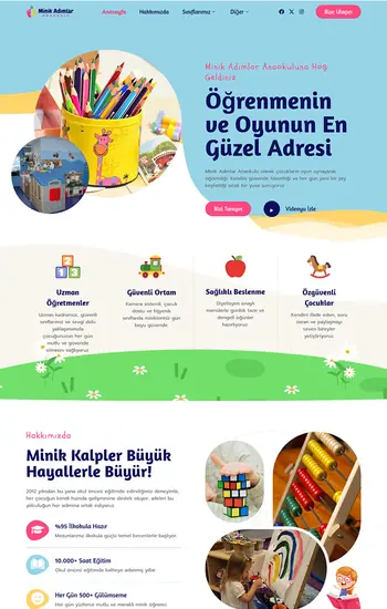 Anaokulu hazır web sitesi tasarımı