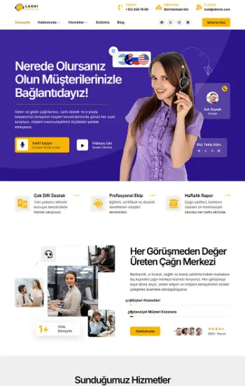 Çağrı Merkezi hazır web sitesi tasarımı
