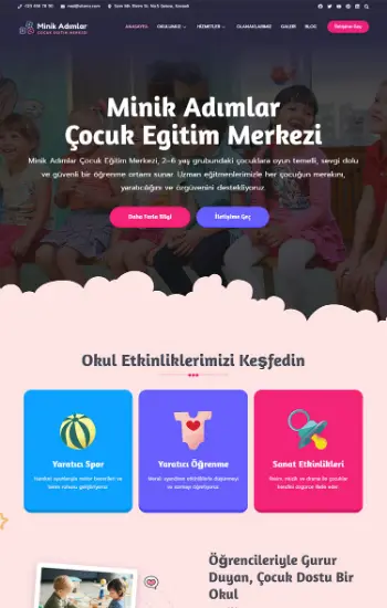 Çocuk Eğitimi hazır web sitesi tasarımı