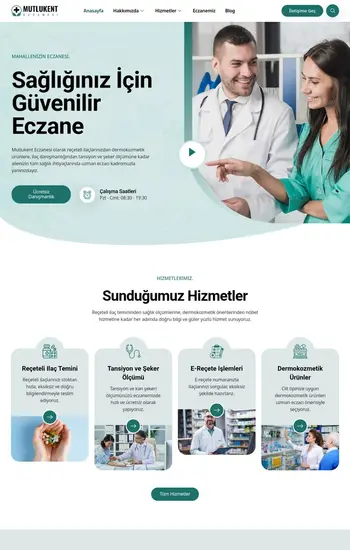 Eczane hazır web sitesi tasarımı