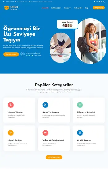 Eğitim hazır web sitesi tasarımı
