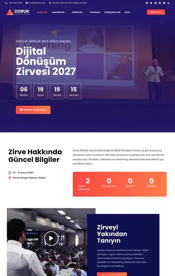 Etkinlik hazır web sitesi tasarımı