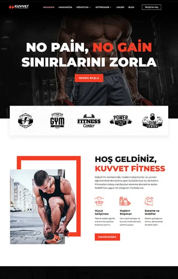 Fitness Salonu hazır web sitesi tasarımı