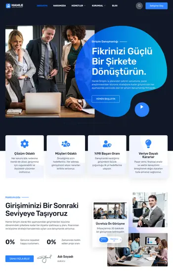 Girişimci hazır web sitesi tasarımı