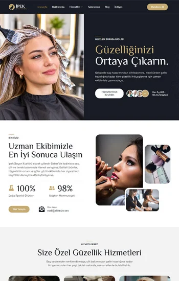 Güzellik Merkezi hazır web sitesi tasarımı