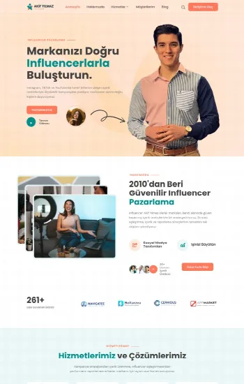 Influencer hazır web sitesi tasarımı