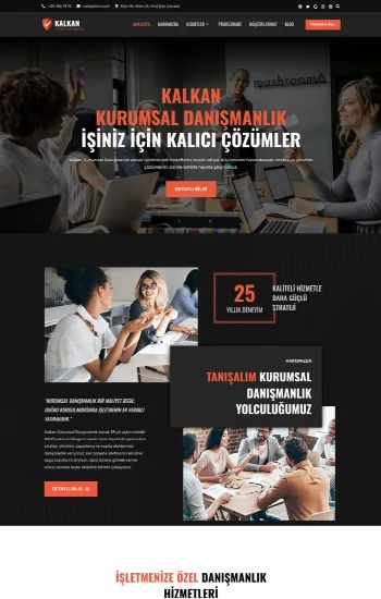 Koyu Kurumsal hazır web sitesi tasarımı