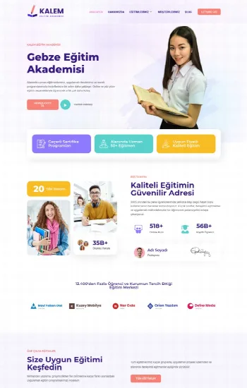 Kurs Merkezi hazır web sitesi tasarımı
