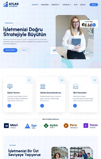 Kurumsal Hizmetler hazır web sitesi tasarımı