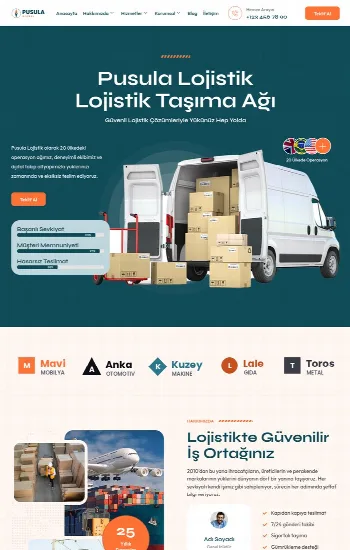 Lojistik hazır web sitesi tasarımı