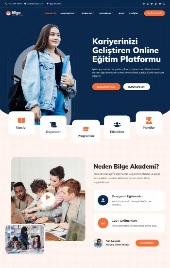 Online Eğitim hazır web sitesi tasarımı