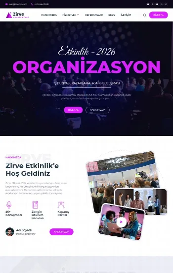 Organizasyon hazır web sitesi tasarımı