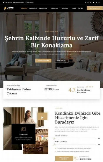 Otel hazır web sitesi tasarımı