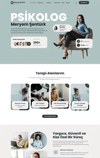 Psikolog hazır web sitesi tasarımı
