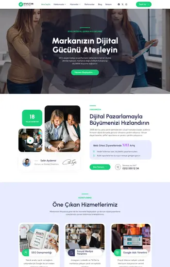 Sosyal Medya hazır web sitesi tasarımı